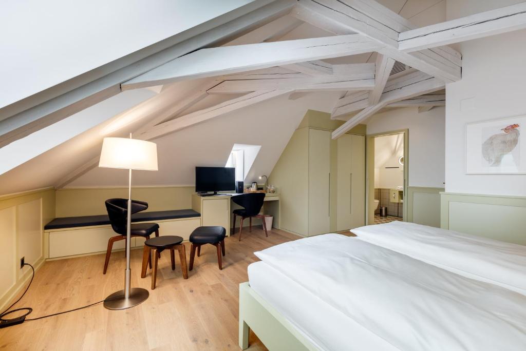 Postel nebo postele na pokoji v ubytování Hotel Krone Speicher
