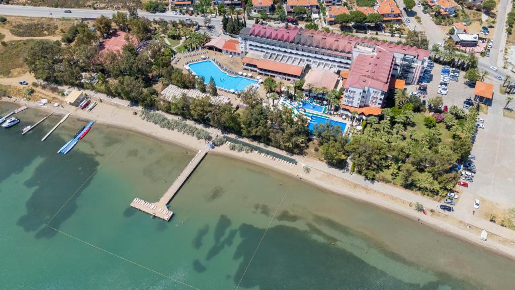an aerial view of a beach and a resort at Casa Solada Cunda Resort & Spa in Ayvalık