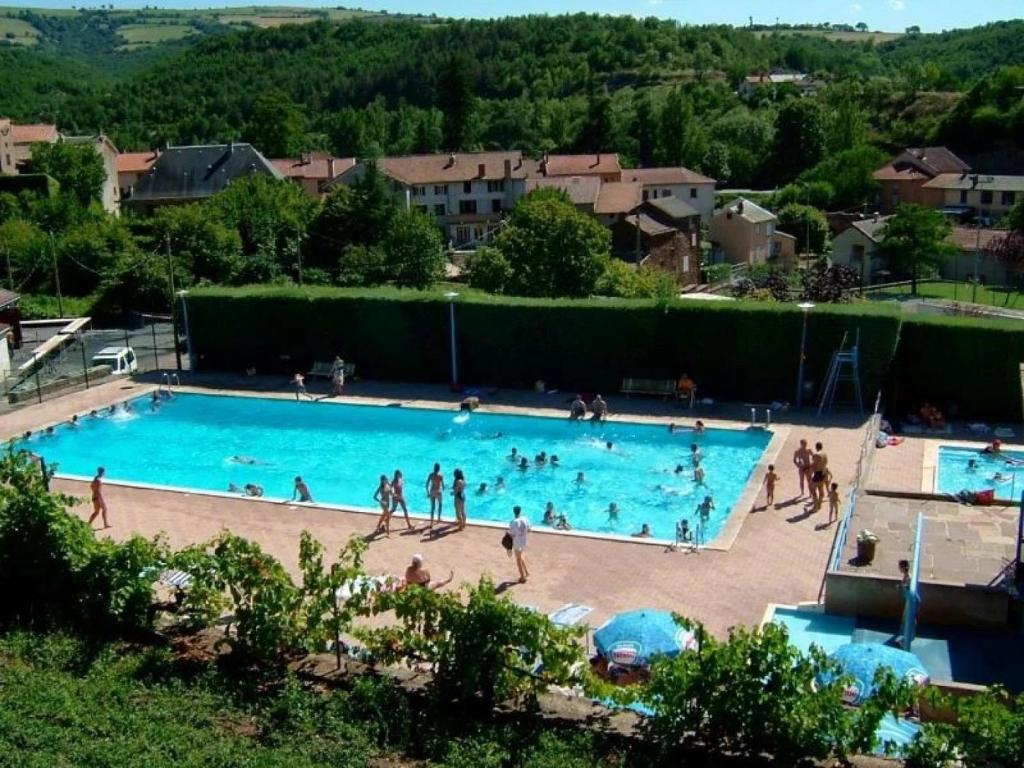a group of people swimming in a swimming pool at ZEcamping 3 étoiles avec piscine chauffée en pleine nature in Belmont-sur-Rance