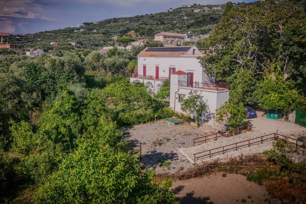 an aerial view of a house on a hill at Dimora Filangieri in Massa Lubrense
