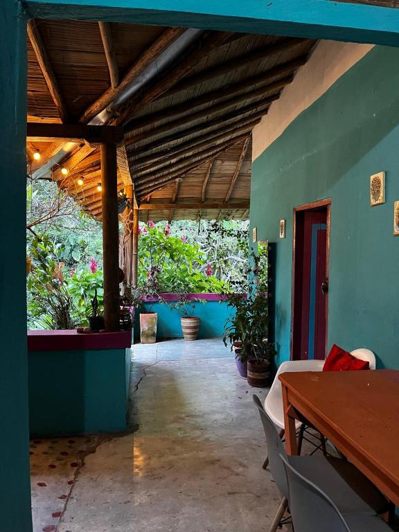 a room with a table and some plants at Refugio salvaje in San Rafael