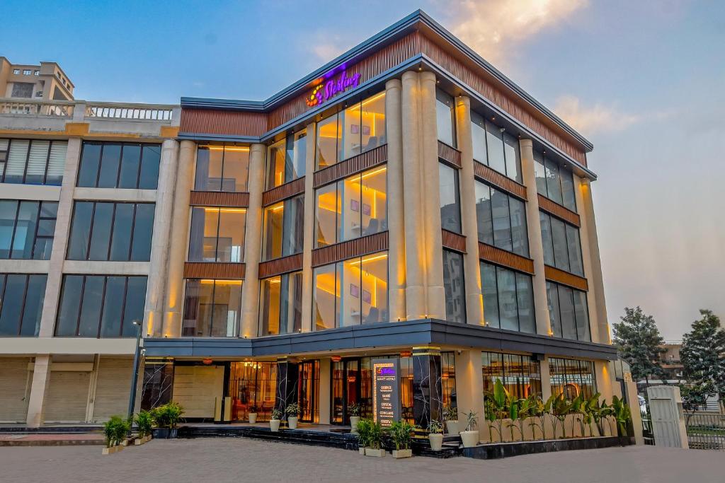a building with a sign on the front of it at Sterling Avante Chandigarh Mohali in Mohali