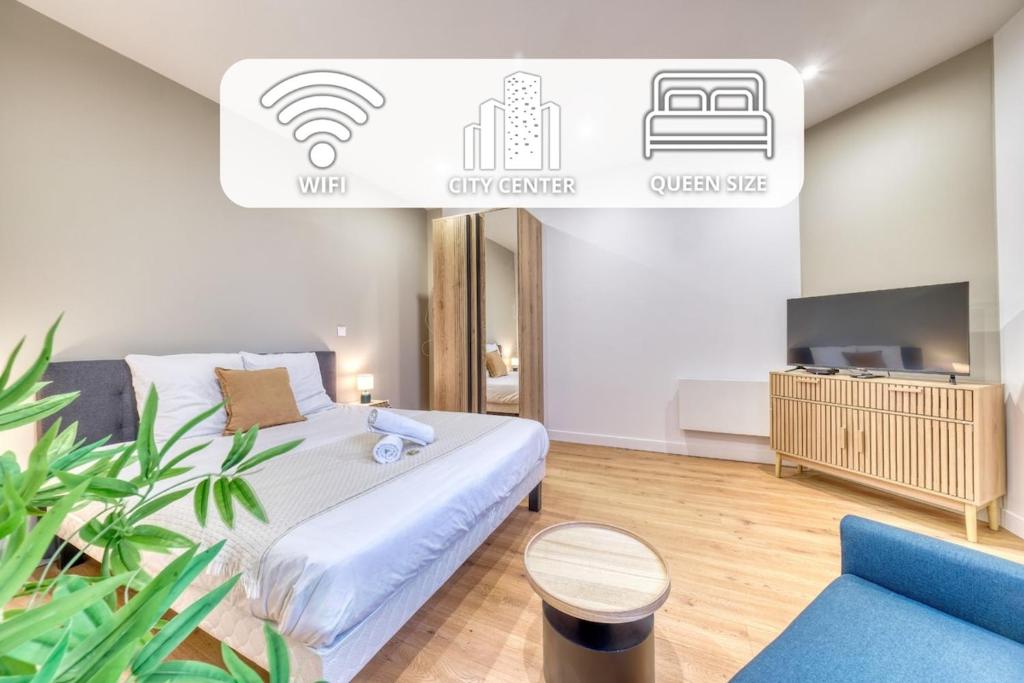 Llit o llits en una habitació de The Barbatre studio