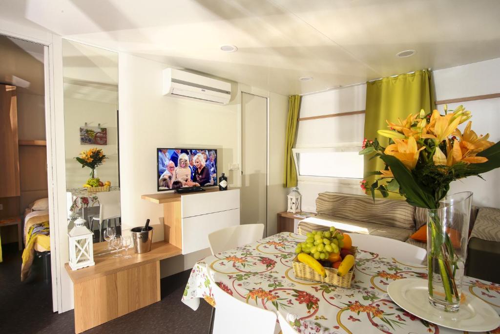 TV a/nebo společenská místnost v ubytování Camping Villaggio Calypso