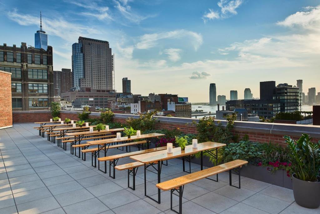 Uma visão geral de Nova York ou uma vista da cidade tirada do hotel