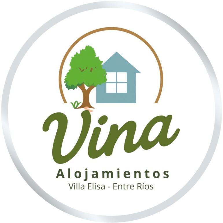 a logo for a winery with a tree and a house at Vina in Villa Elisa