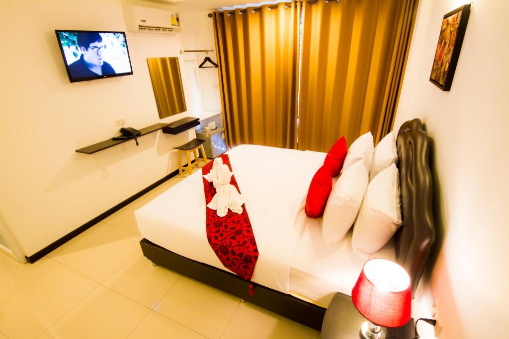 TV a/nebo společenská místnost v ubytování TH beach hotel