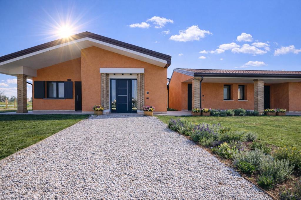 a house with a pathway in front of it at Agriturismo Verdecielo in Padova