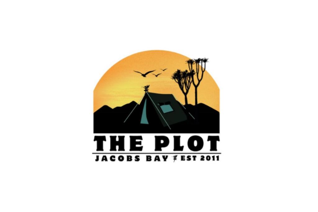 a logo for the plot tacos bay first camp at The Plot West Coast Style Glamping & Accommodation in Jacobs Bay