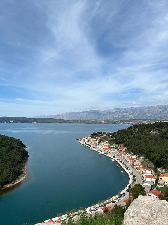 an aerial view of a large body of water at House Calmaria in Novigrad Dalmatia