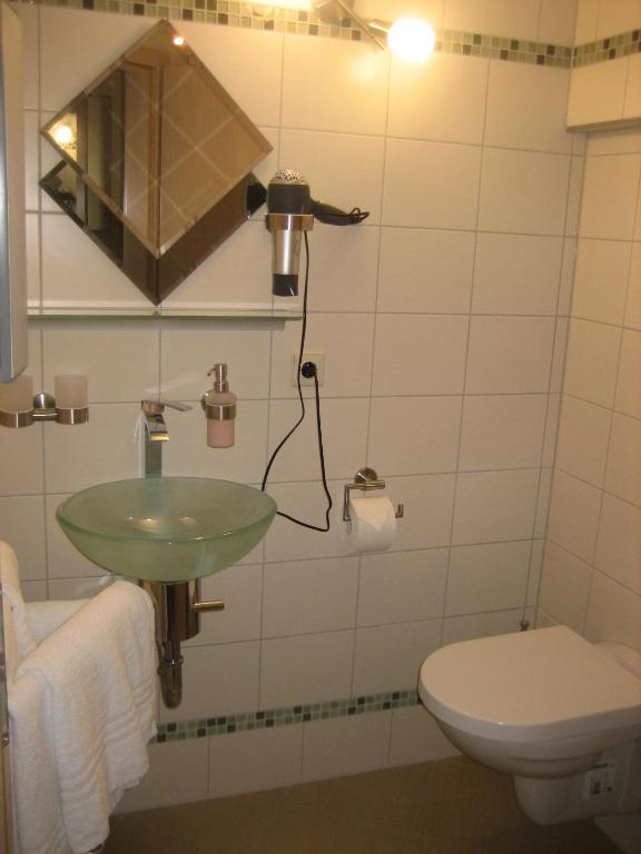 Koupelna v ubytování Schusters Lindenhof