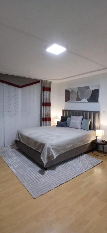 a bedroom with a large bed in a room at Apartman Marcel in Nijemci