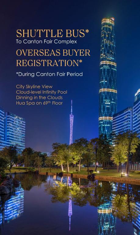 a flyer for the shibuya bus to convention fair complex oxygenas burger restaurant at Four Seasons Hotel Guangzhou in Guangzhou