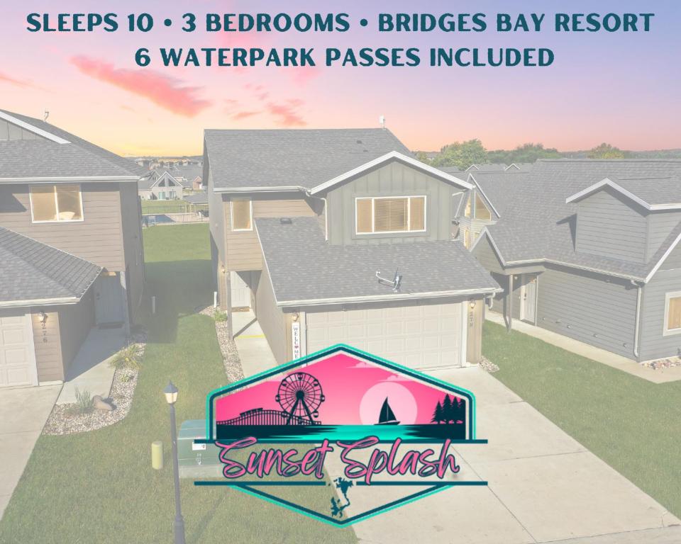 a rendering of a house with a street sign at Bridges Bay Vacation Cabin 278 in Arnolds Park