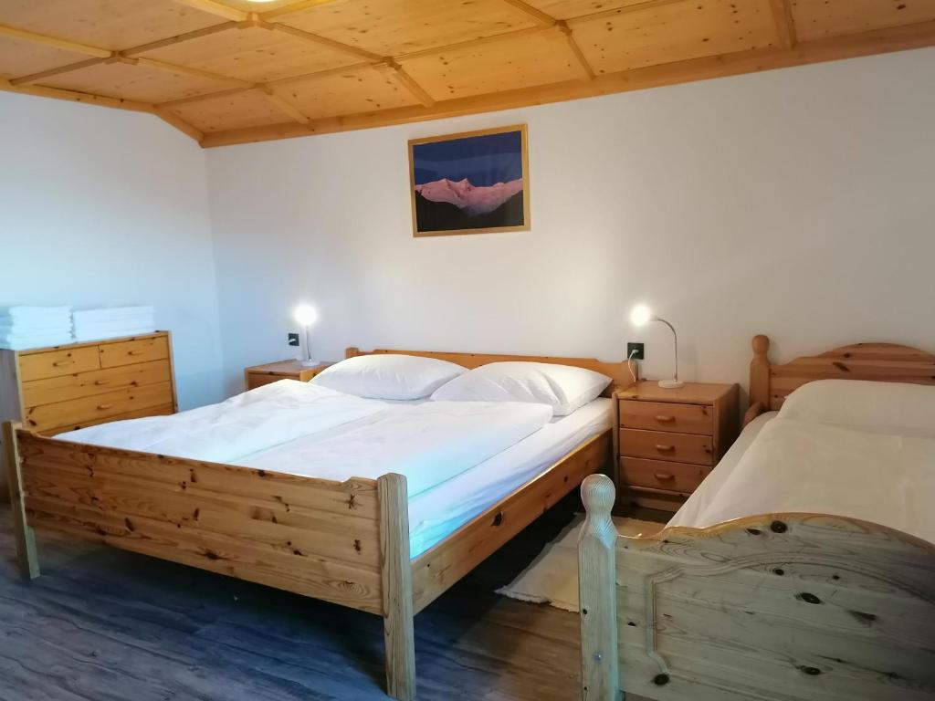 a bedroom with two beds in a room at Ferienwohnung Entstrasser in Virgen