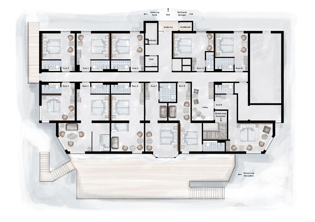 Půdorys ubytování Hotel Mezzo