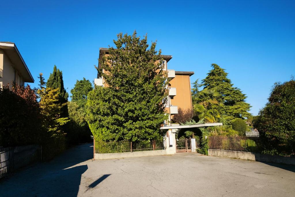 a building with a tree in front of a driveway at Grace House in Padova