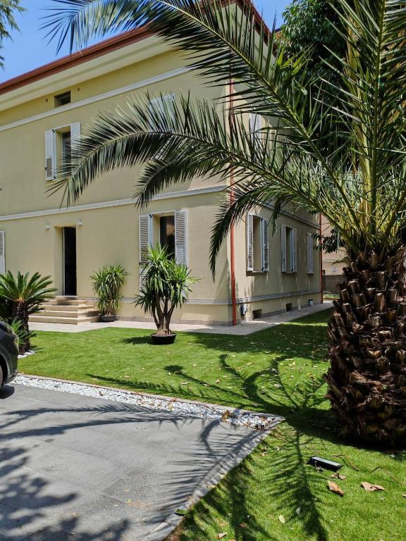 a palm tree in front of a house at Villa Primodì in Bologna