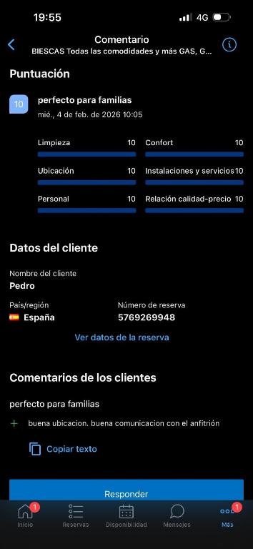 a screenshot of the settings page of a software at BIESCAS Todas las comodidades y más GAS, GARAJE , TRASTERO, CENTRO, WIFI, in Biescas