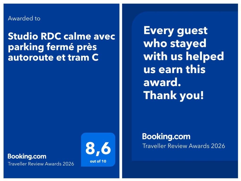Studio RDC calme avec parking fermé près autoroute et tram C – photo 8