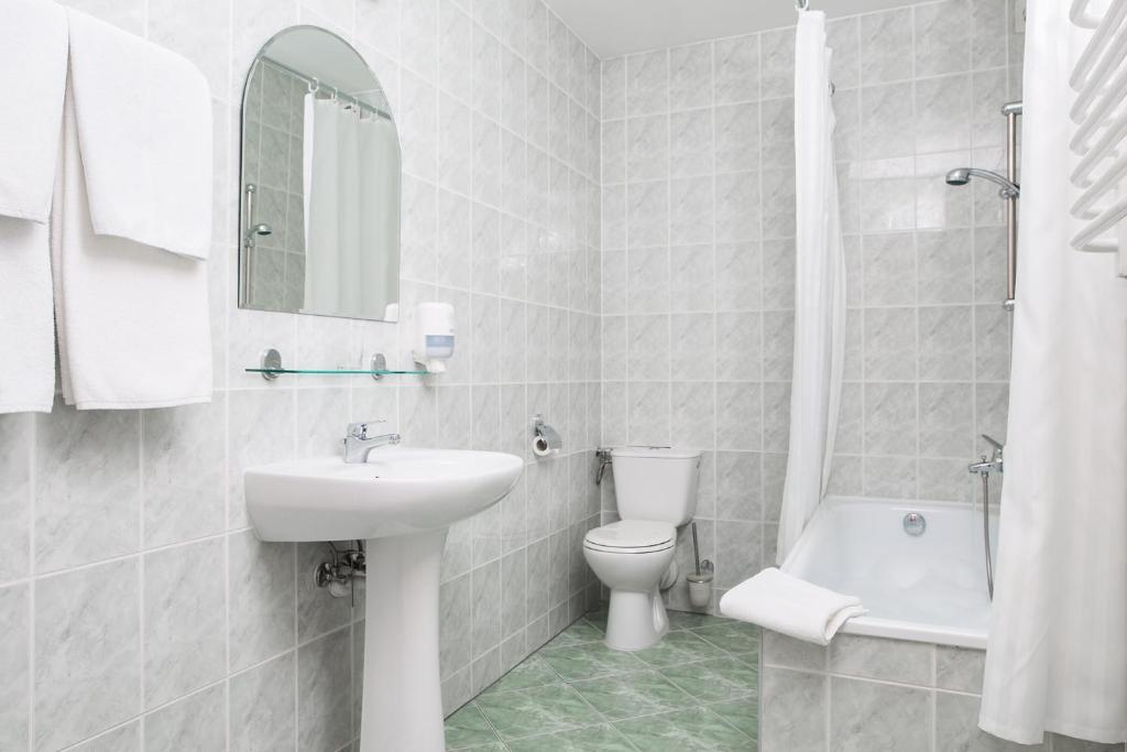 Koupelna v ubytování Hotel Accademia