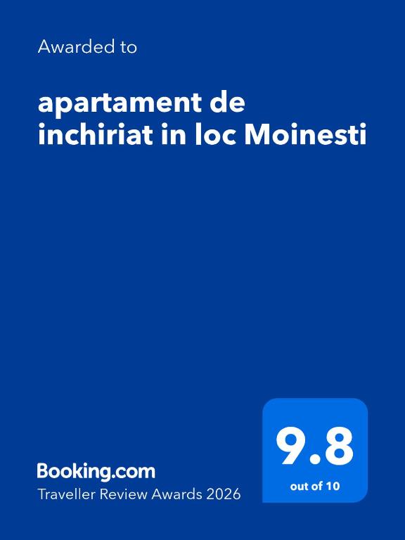 a screenshot of a cell phone with the appointment de inhabitant in locteenth at apartament de inchiriat in loc Moinesti in Moineşti