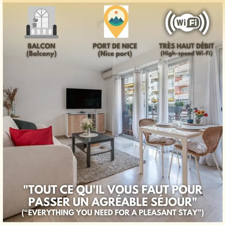 Le Balcon d'Azur - 8min à pied Port - proche tram et centre