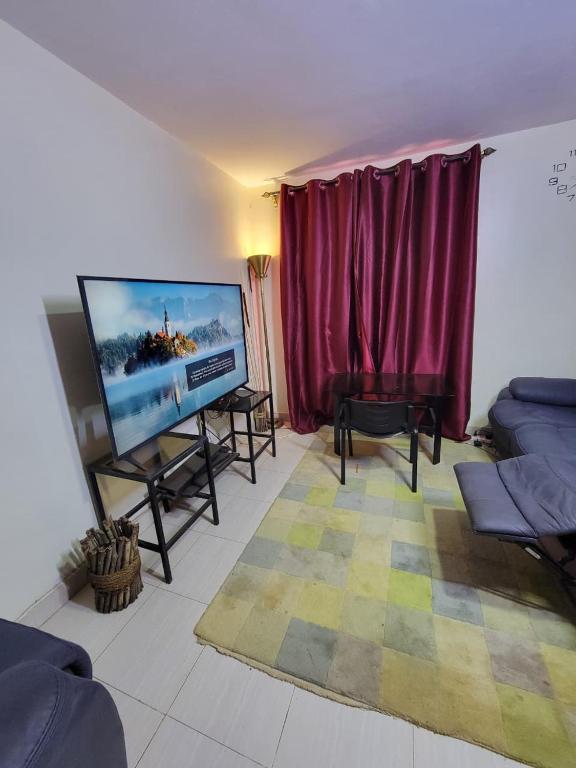 Un televizor și/sau centru de divertisment la Cjs apartment