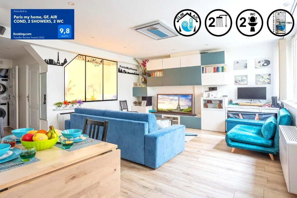 Paris my home, GF, AIR COND, 2 SHOWERS, 2 WC