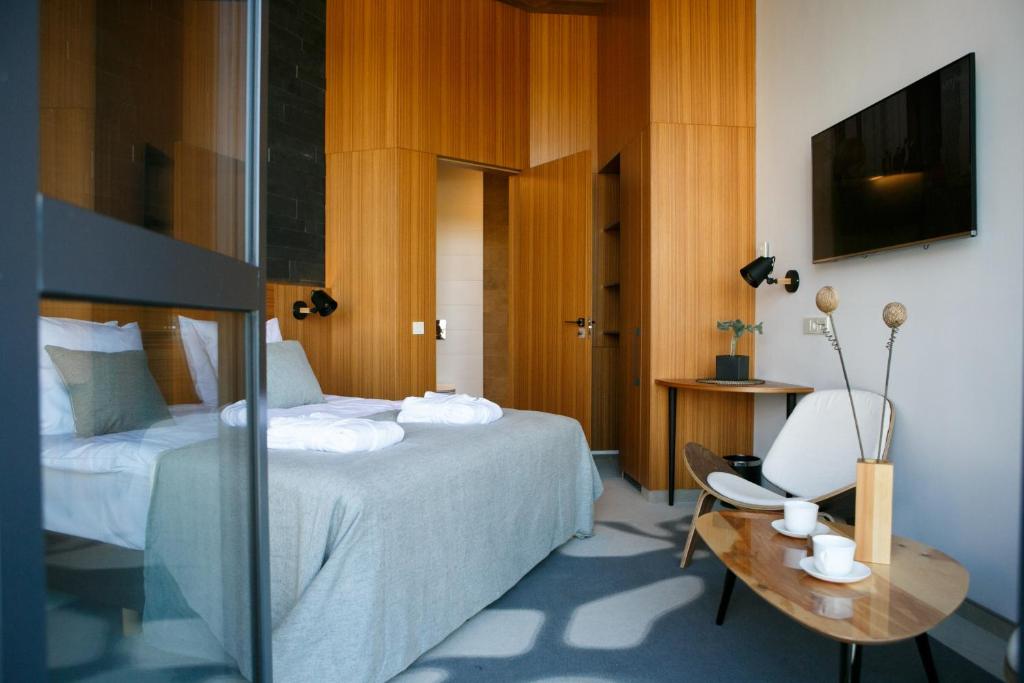 TV a/nebo společenská místnost v ubytování Vytautas Mineral SPA