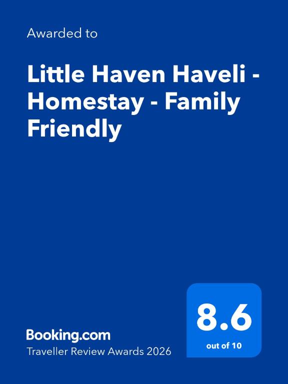 a screenshot of a cell phone with the words little haven haven honeyey family friendly at Little Haven Haveli - Luxury Heritage Homestay in Bikaner