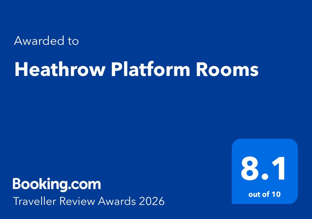 a blue sign with the number on it at Heathrow Platform Rooms in West Drayton