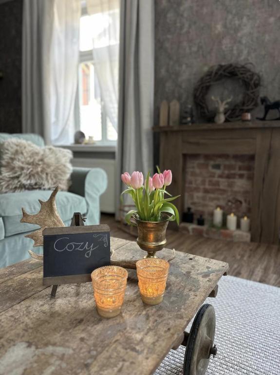 Zona d'estar a Cozy Chalet