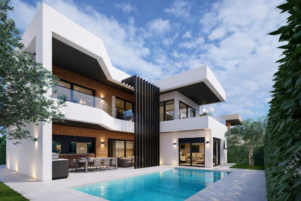 an image of a house with a swimming pool at Villa Liam i Villa Zoe in Ližnjan