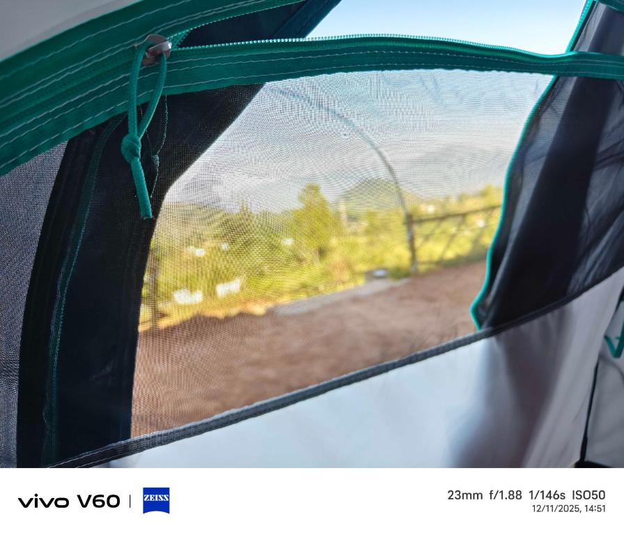 a view from the inside of a car window at Hilltop camping vanjangi in Pāderu