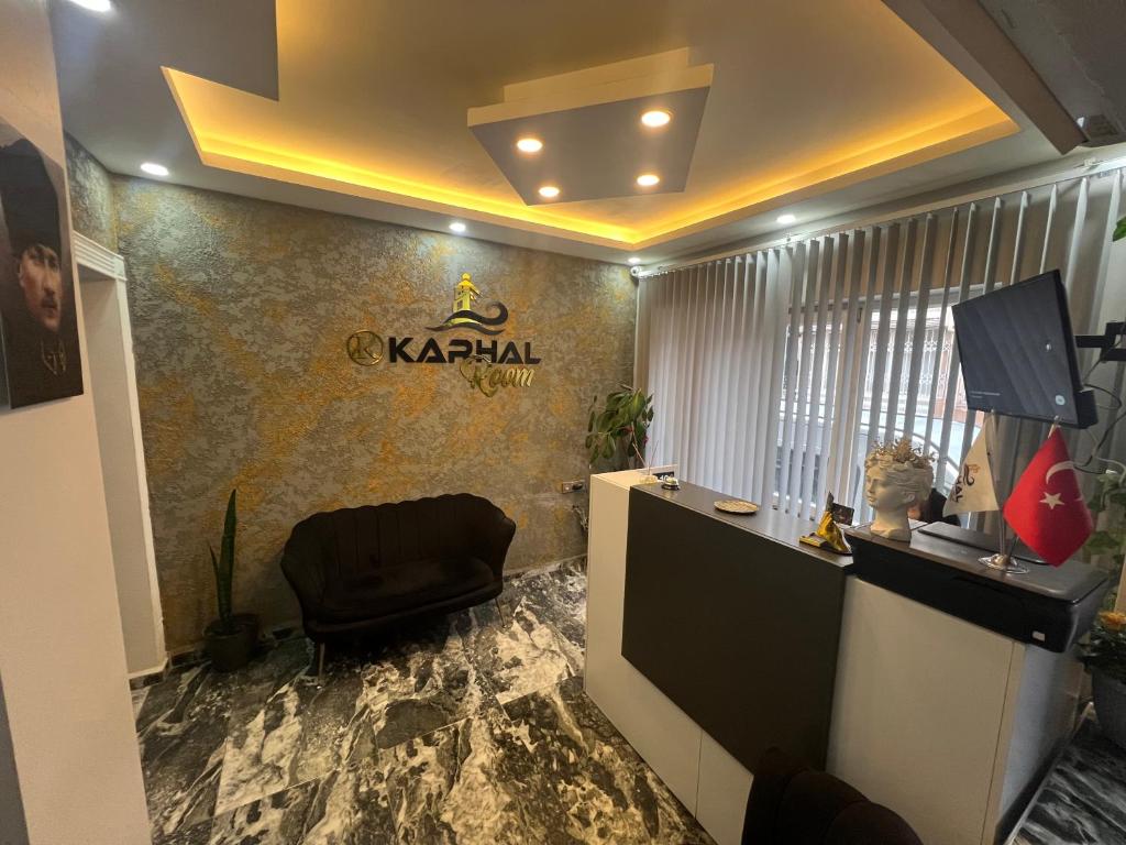 a office with a sign on the wall at Karhal Room in Edirne