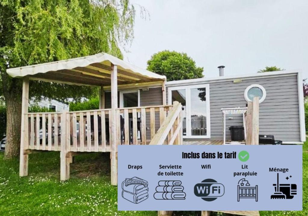 Mobil-home 4 personnes dans camping 5 étoiles proche de la mer