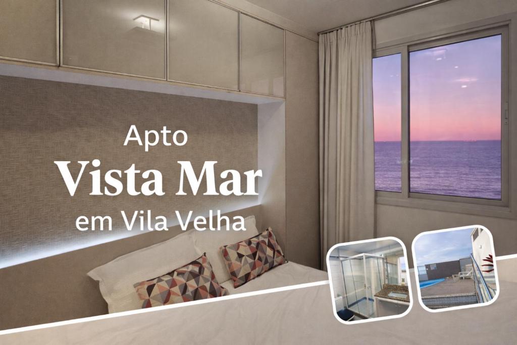 a room with a view of the ocean at Vista para a Orla de VV in Vila Velha
