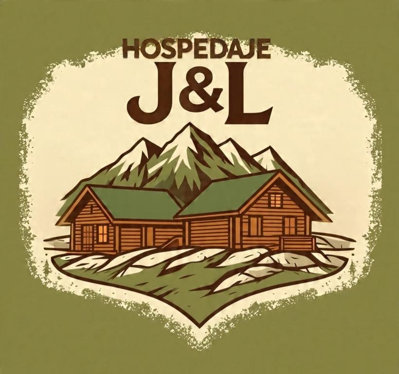 a log cabin with mountains in the background at Hospedaje J & L in Uspallata