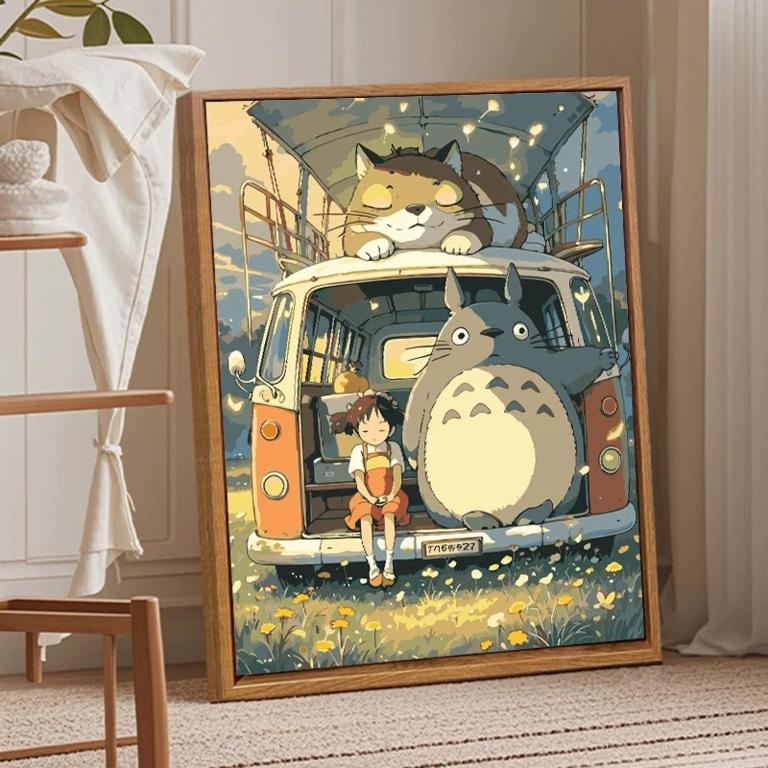 a picture of a painting of a van with cats at Marina Hostel in Kon Rung (1)