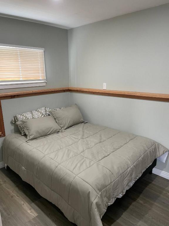 a large bed in a bedroom with a window at Oakhill Oasis guest house in Moores Mills