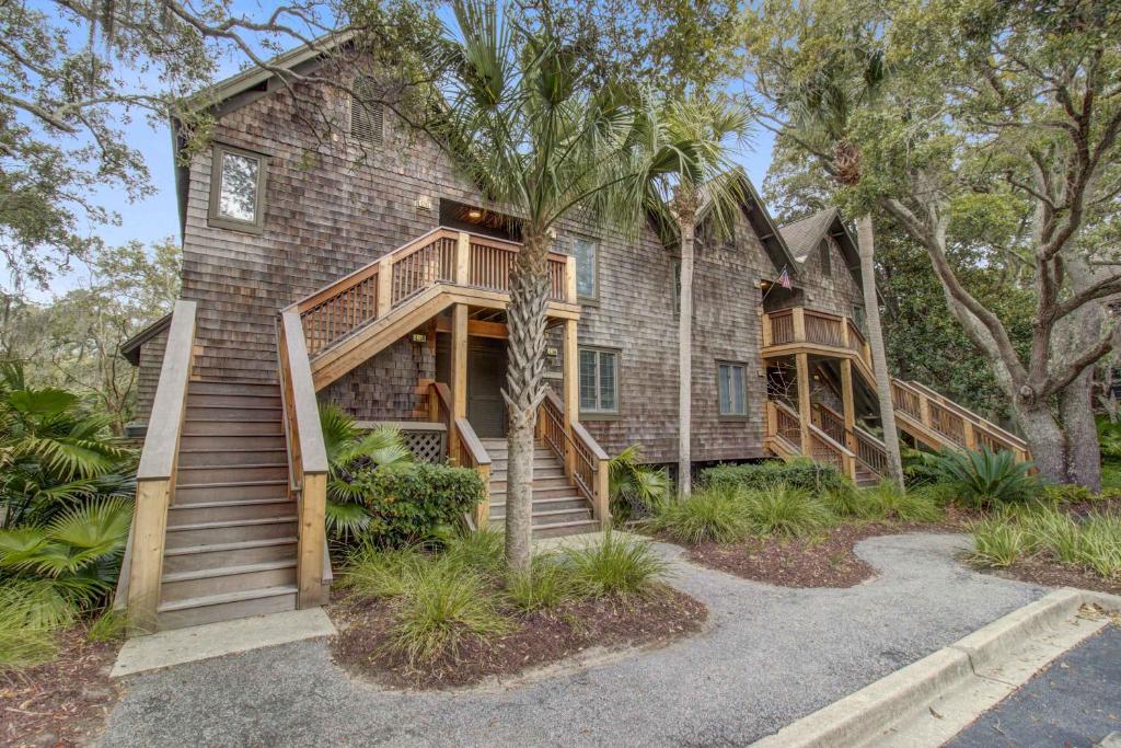 a house with a staircase leading up to it at Mariner's Watch 4267 in Kiawah Island