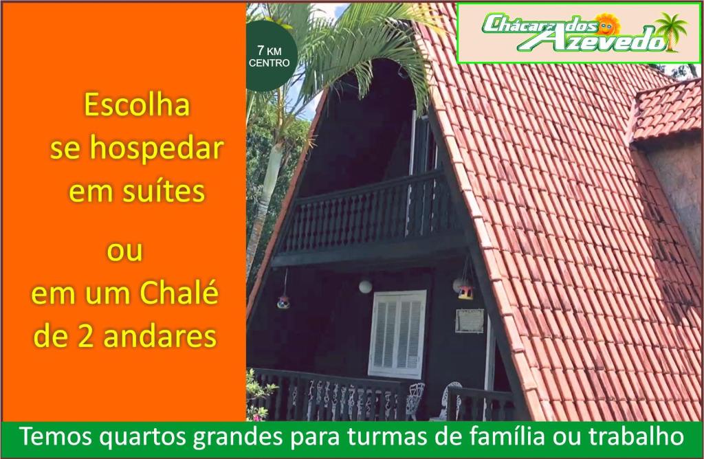 a flyer for a house with a balcony at Chácara dos Azevedo in Divinópolis