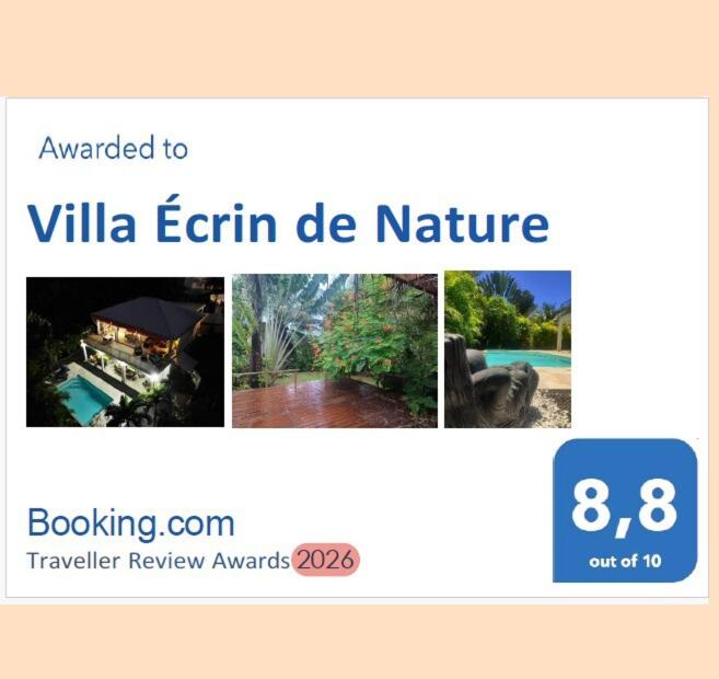 a page of a website with a picture of a resort at Villa Écrin de Nature in Sainte-Rose
