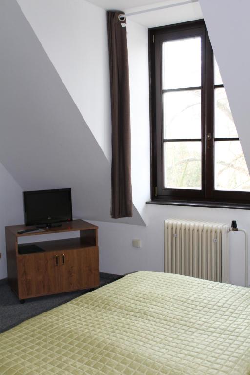 TV a/nebo společenská místnost v ubytování Hotel U Apoštola