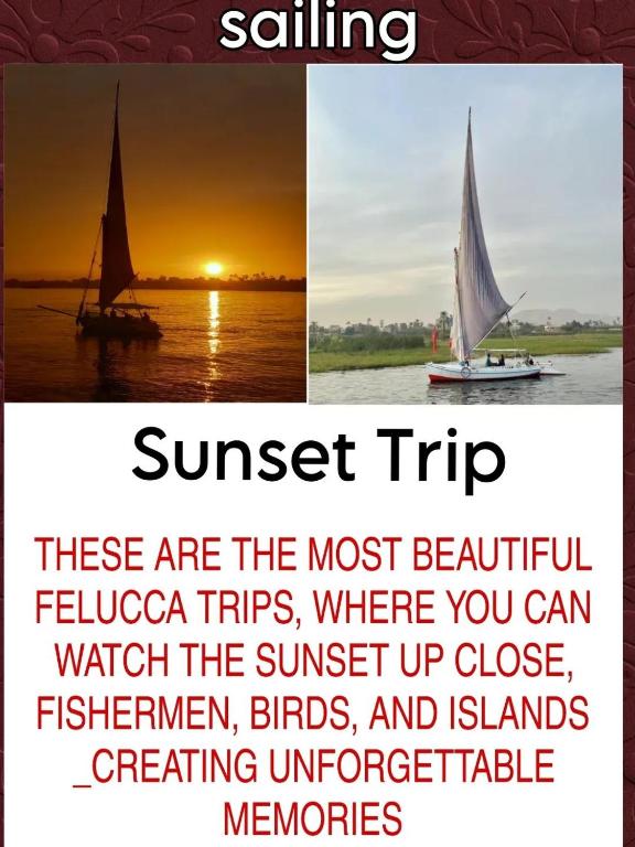 two pictures of a sail boat on the water at Felucca Ride in Naj‘ al Khuţbah