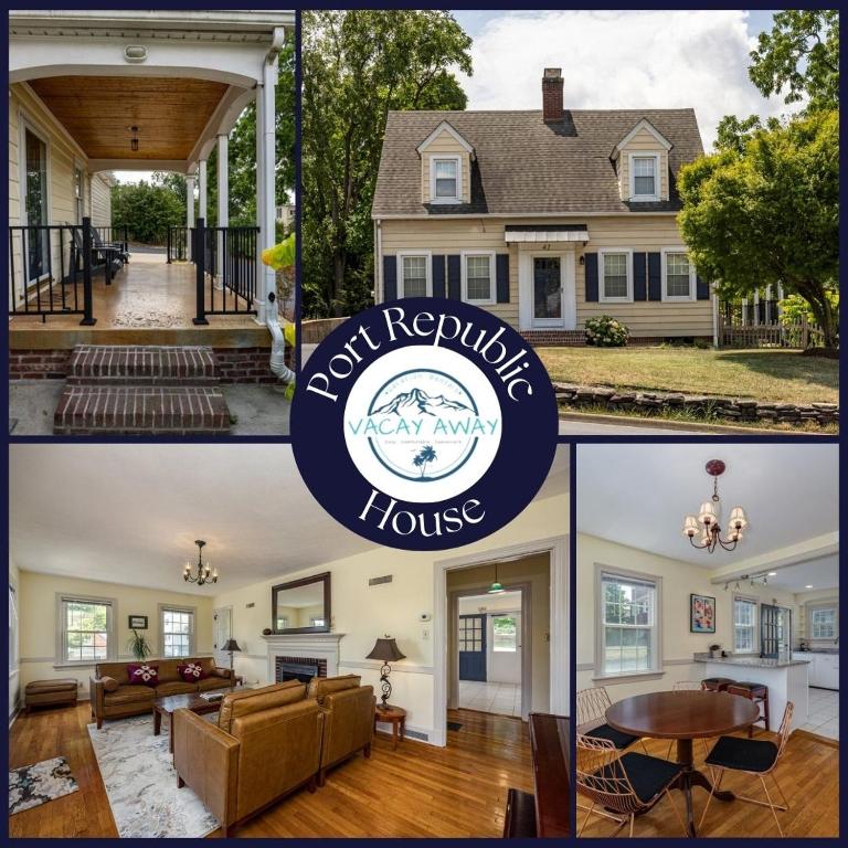 a collage of pictures of a house at Harrisonburg Hidden Gem Across from JMU & Hotspots in Harrisonburg
