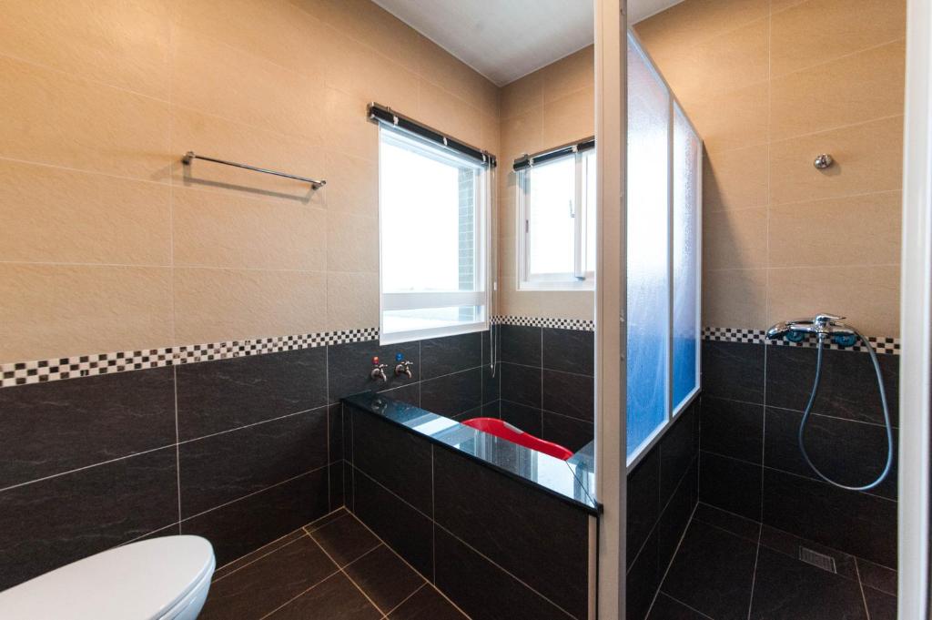 Koupelna v ubytování Lantein B&B