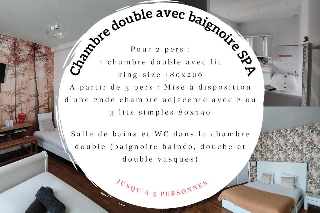 Le Relais des Roses- Sauna, Chambres d'hôtes, Gîte - Habitación Doble Con Bañera De Hidromasaje