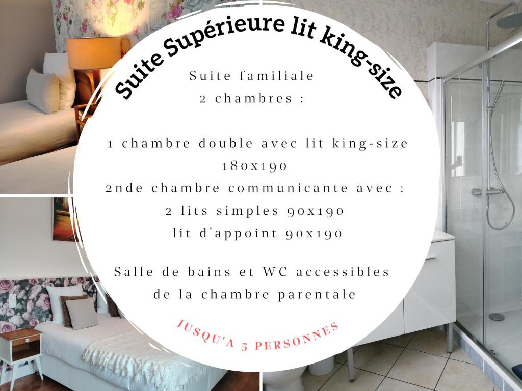 Le Relais des Roses- Sauna, Chambres d'hôtes, Gîte - Suite Superior Con Cama Extragrande